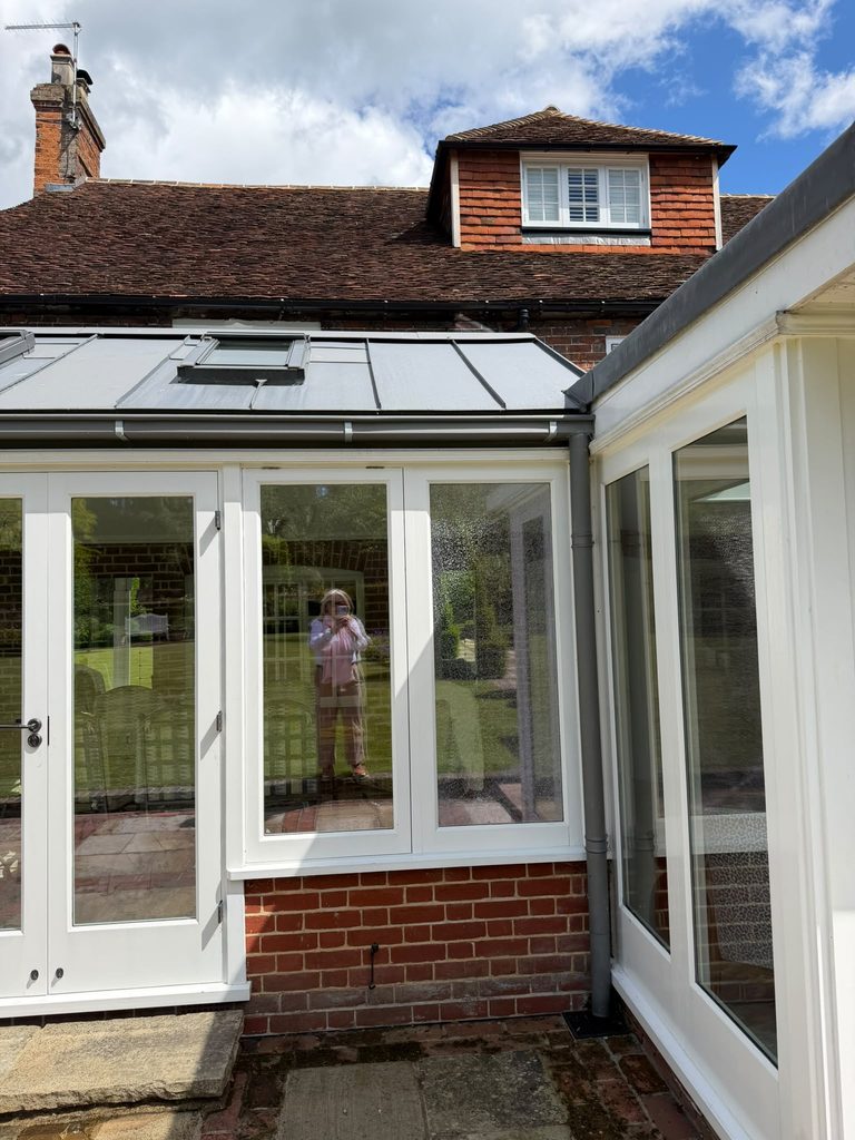 Smashed  glass at Blackwater Medical Centre in Maldon before repair